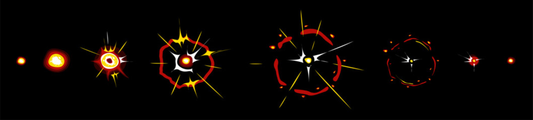 Explosion. Storyboard for games and animations