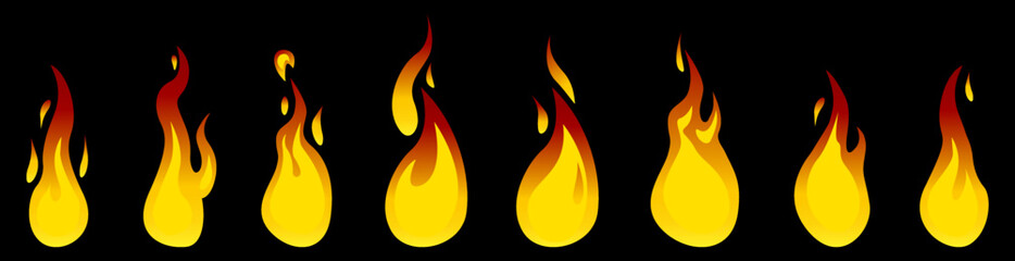 Fire animation sprites. Animation for game or cartoon - obrazy, fototapety, plakaty