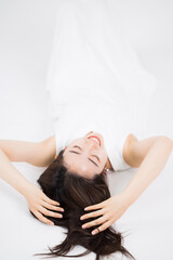 Fototapeta premium Woman in White Dress