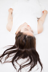 Fototapeta premium Woman in White Dress