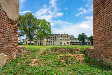 The old paper mill used to produce paper and banknotes during World War II, transformed into a new public attraction in Kanchanaburi, Thailand. (Cultural Economics with Tourism). Historical buildings.
