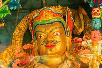 Face of Goutama Buddha, Buddhist religious symbol, Sikkim Monastery - Sikkim , India