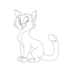 Kitty Cat outline coloring page for kids