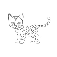 Kitty Cat outline coloring page for kids