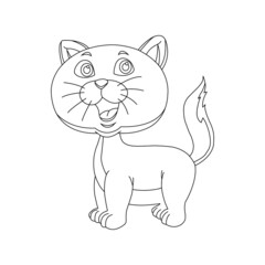 Kitty Cat outline coloring page for kids