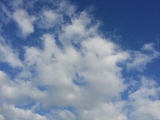 blue sky with fluffy clouds