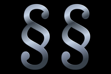 Zwei Paragraphenzeichen in Silber