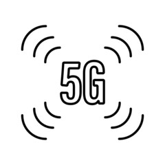 5g icon on white background, vector illustration.