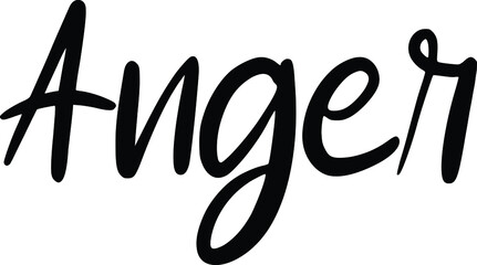 Anger Vector design Text Phrase on White Background