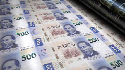Mexico Pesos money banknotes pack 3d illustration