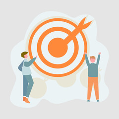 illustration of target in business, reach the goal