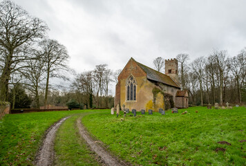 Fototapeta na wymiar St Michael and all Angels church, also known as Oxnead Church, a quaint medieval church in rural Norfolk