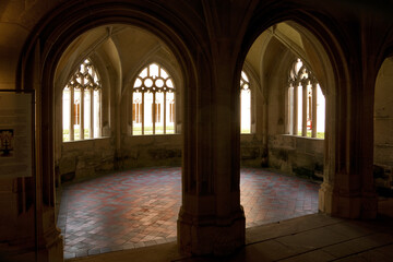 Fototapeta na wymiar Bebenhausen Abbey (Kloster Bebenhausen), Germany: decorative gothic windows