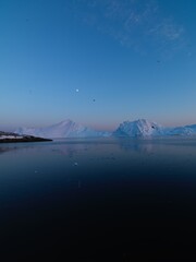 Icebergs on arctic ocean, Greenland