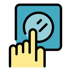 Obraz premium Turn on energy icon. Outline turn on energy vector icon color flat isolated