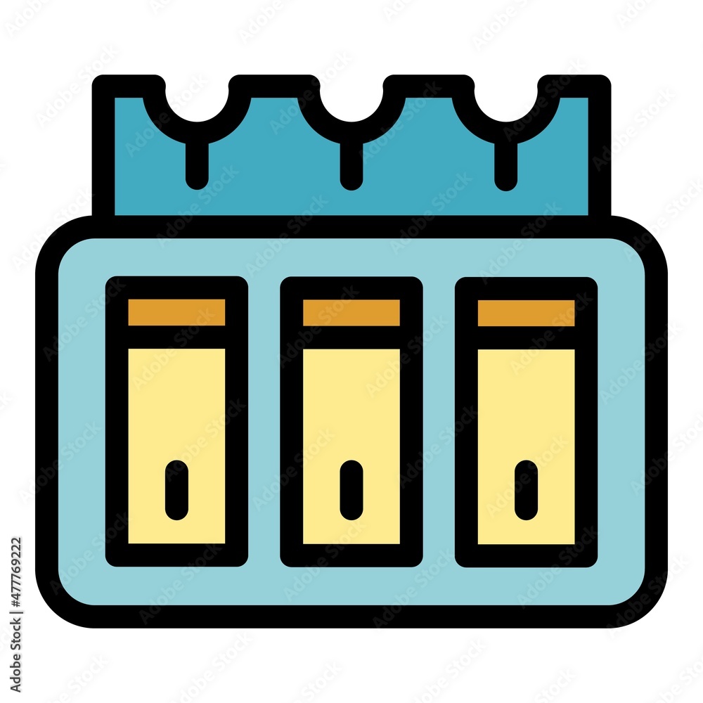 Poster control switches icon. outline control switches vector icon color flat isolated