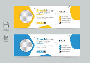 Elegant Corporate Email Signature Design Or Personal Business Cover Design Template