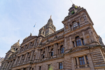 Fototapeta na wymiar Impressive buildings in in the city center - Glasgow - Scotland