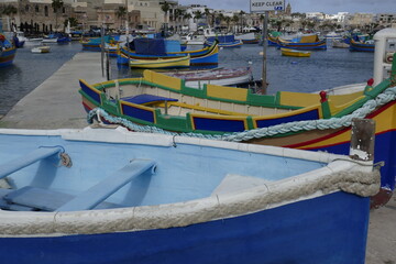 colorful fishing boat in marsalokk