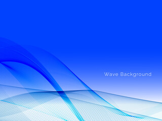 Modern blue flowing stylish gradient wave background