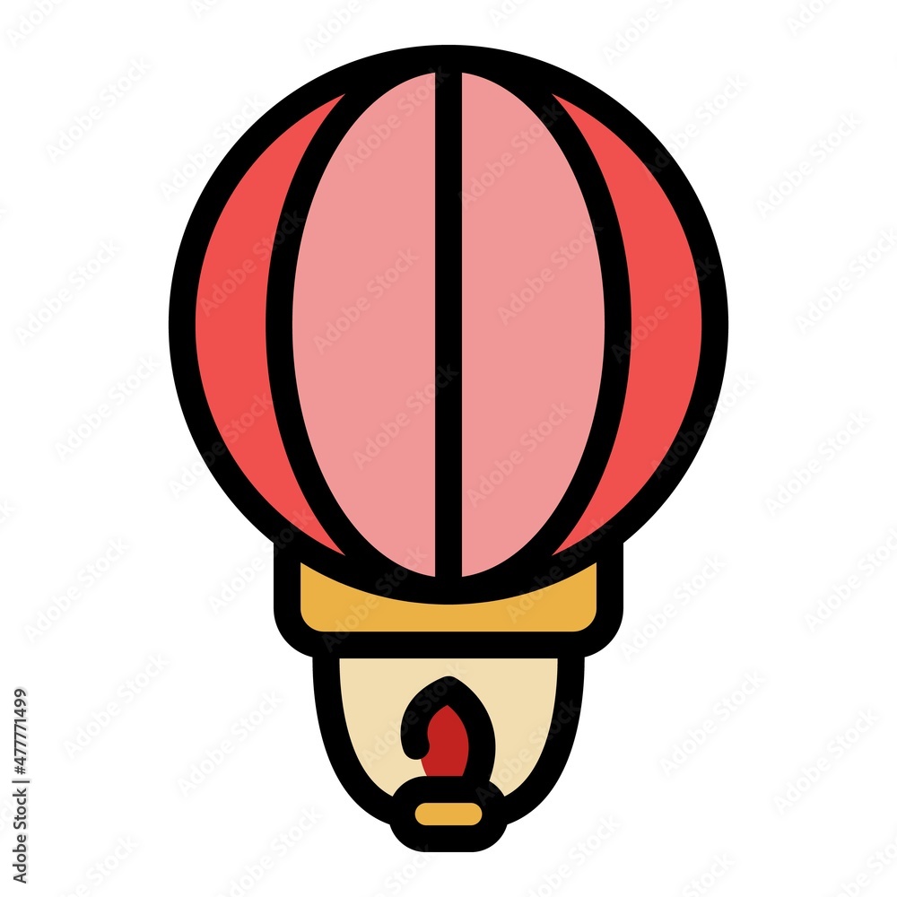 Aufkleber fire floating lantern icon. outline fire floating lantern vector icon color flat isolated