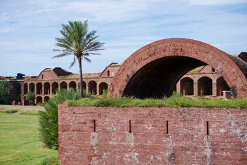 Large parade powder magazine in Fort Jefferson at Dry Tortugas National Park, Florida Keys....