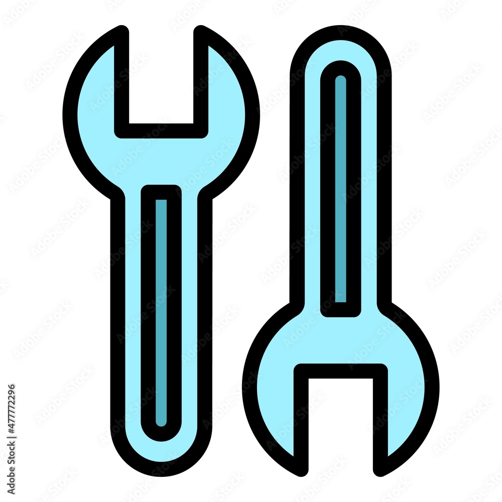 Poster builder keys icon. outline builder keys vector icon color flat isolated