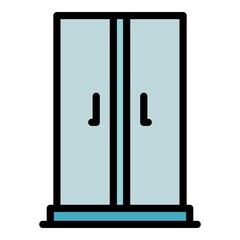 New shower stall icon. Outline new shower stall vector icon color flat isolated