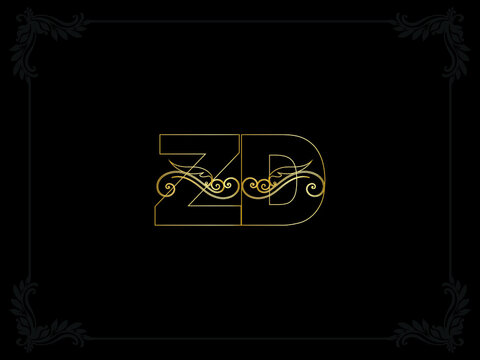 Luxury ZD Logo Letter image, Monogram ZD Luxury Logo design for your business