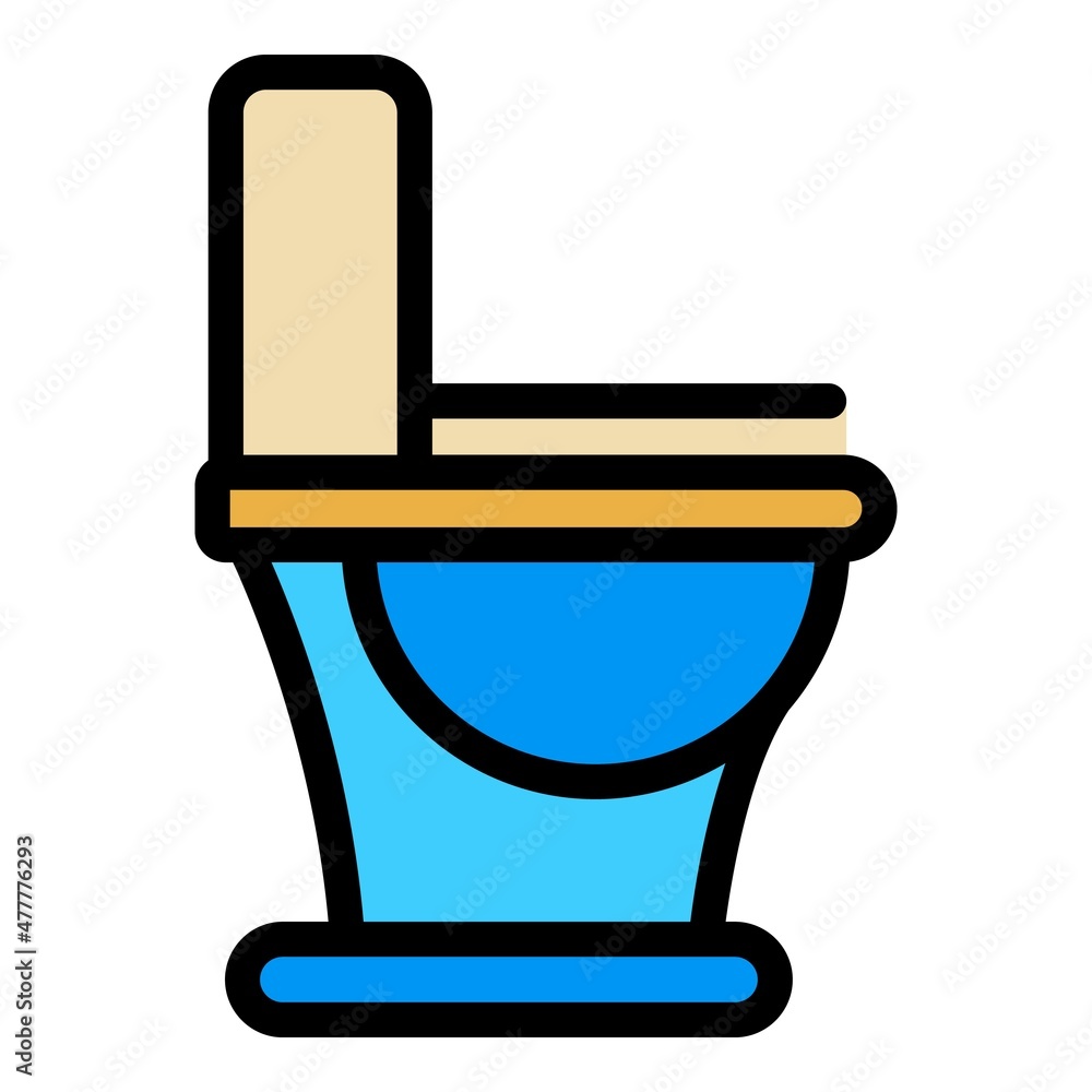 Wall mural Home toilet icon. Outline home toilet vector icon color flat isolated - Wall murals