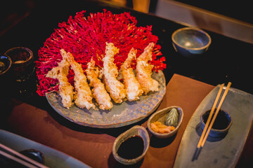 Perfect Sushi Japanese Asian Seafood Food Dish Drink Cocktail Dessert Menu Gourmet Restaurant Chef on Dark Background