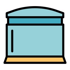 Coffee machine capsule icon. Outline coffee machine capsule vector icon color flat isolated - obrazy, fototapety, plakaty