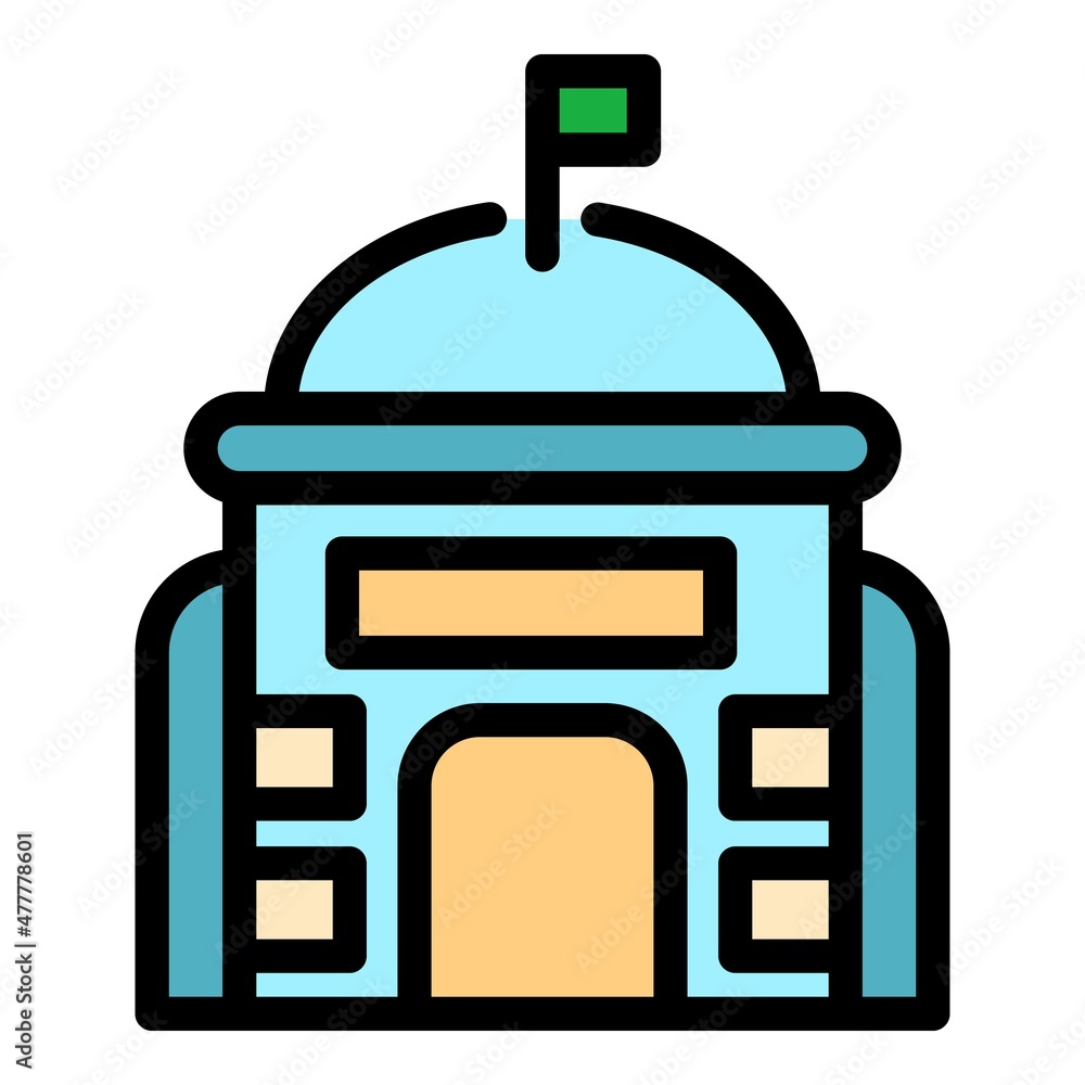 Poster authority building icon. outline authority building vector icon color flat isolated