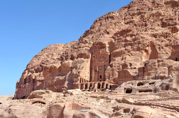 Tombs of stone  in Petra, Jordan
