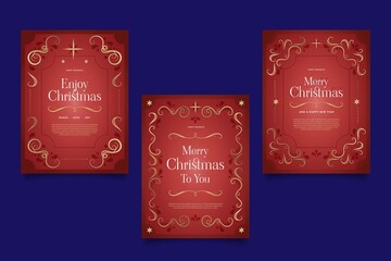 gradient ornamental christmas cards collection abstract design vector illustration