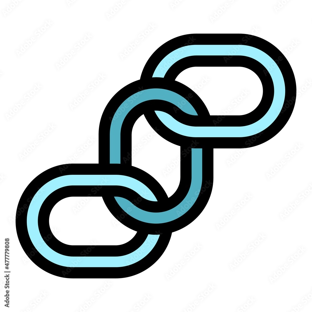 Aufkleber network chain icon. outline network chain vector icon color flat isolated