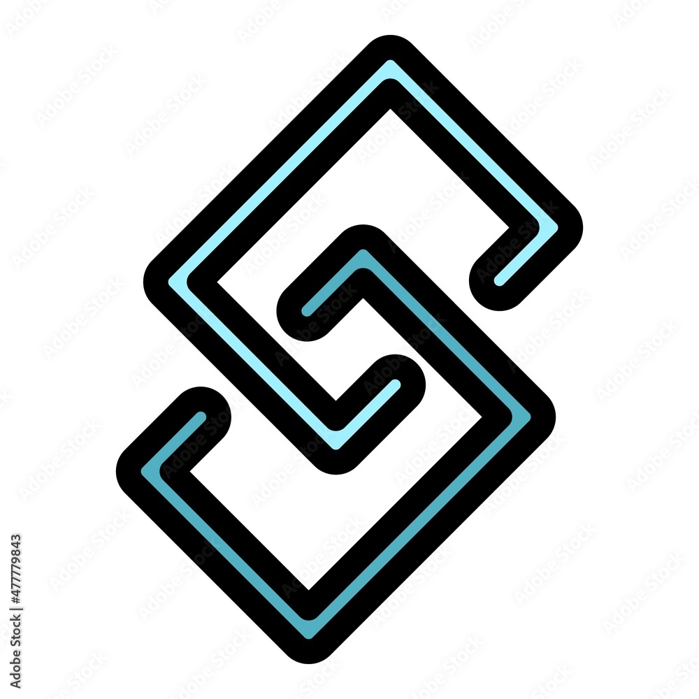 Aufkleber internet chain icon. outline internet chain vector icon color flat isolated