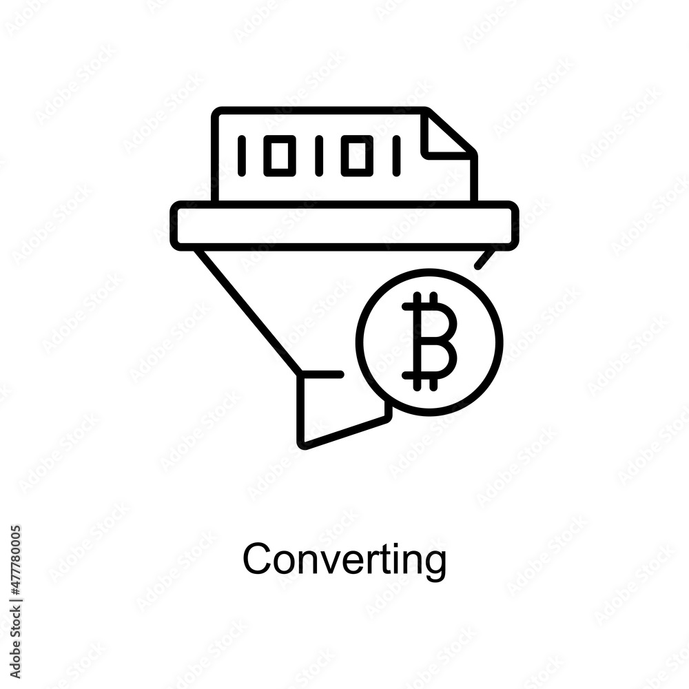 Poster converting vector outline icon for web isolated on white background eps 10 file
