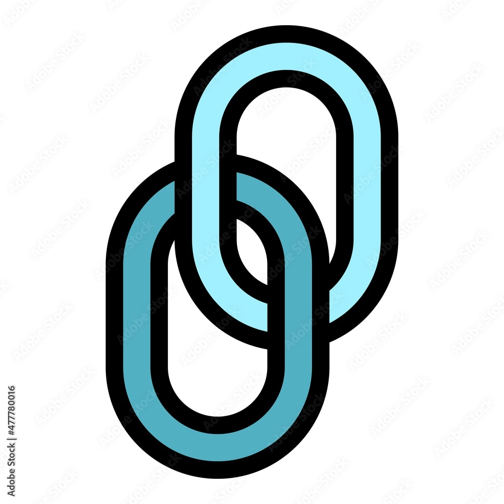 Poster link file icon. outline link file vector icon color flat isolated