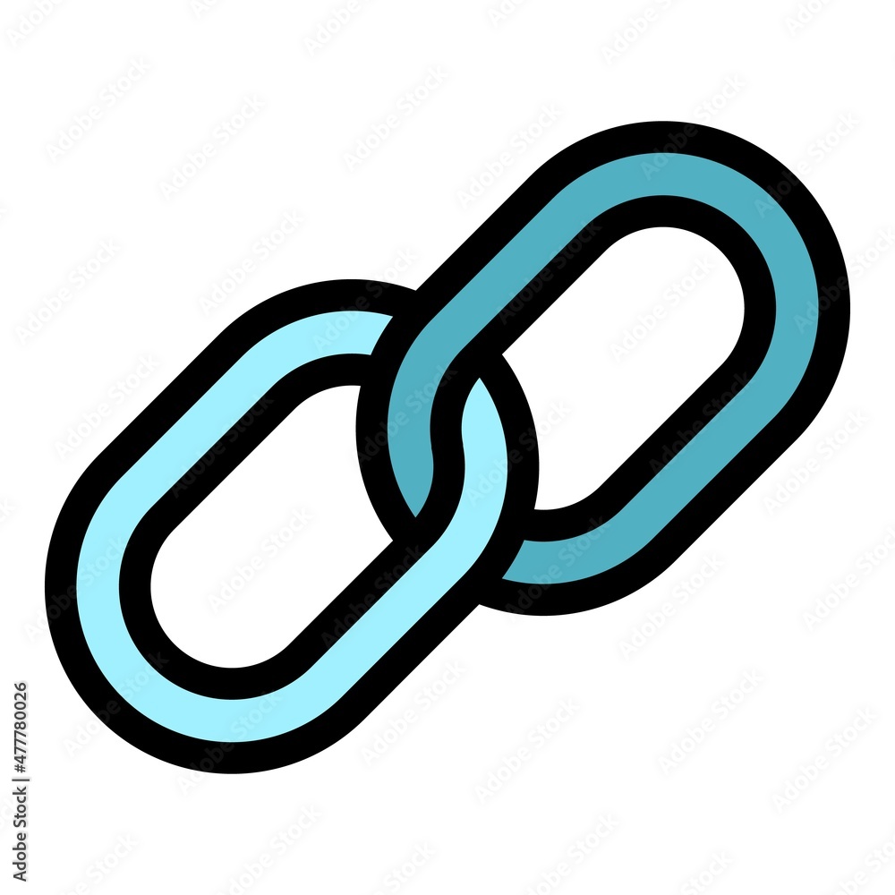 Aufkleber website link icon. outline website link vector icon color flat isolated