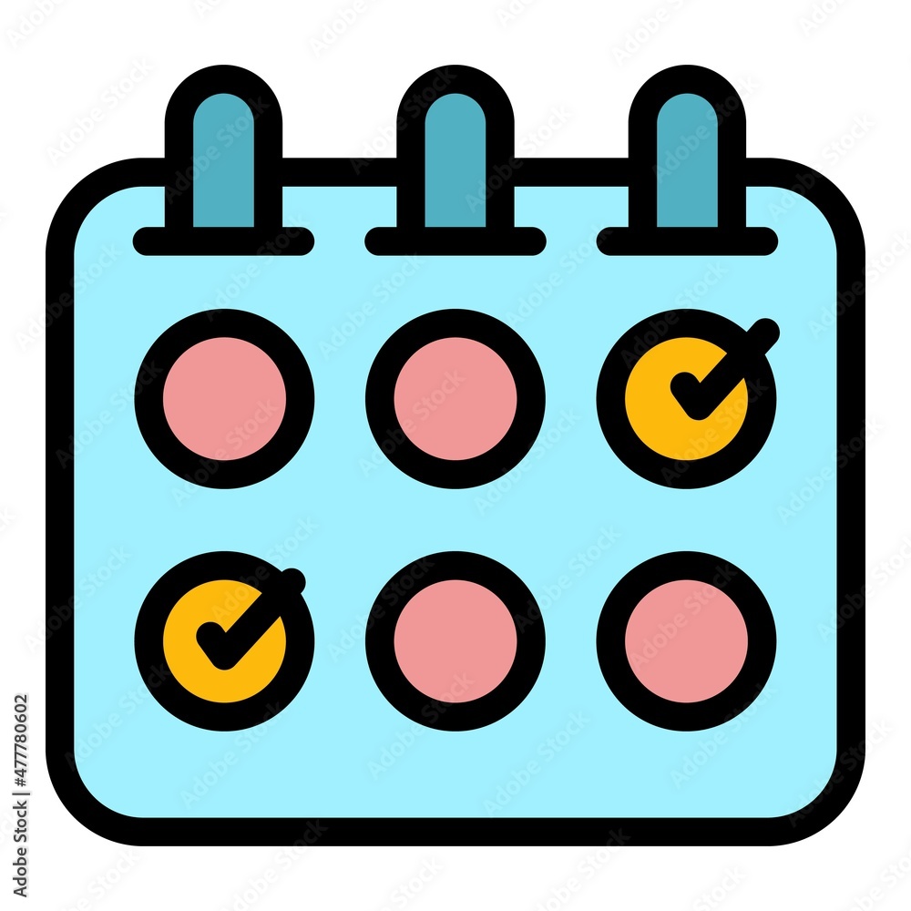 Poster flexible working icon. outline flexible working vector icon color flat isolated