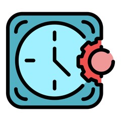 Set working hoursicon. Outline set working hoursvector icon color flat isolated