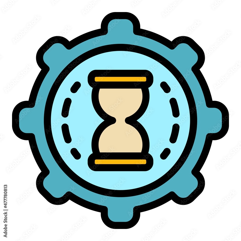Poster time track hours icon. outline time track hours vector icon color flat isolated