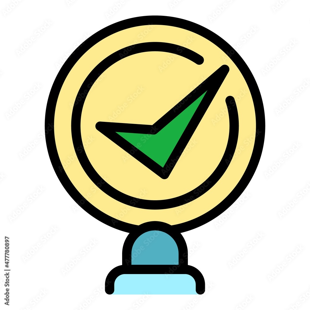 Poster magnifying mark icon. outline magnifying mark vector icon color flat isolated