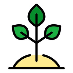 Profit contribution icon. Outline profit contribution vector icon color flat isolated