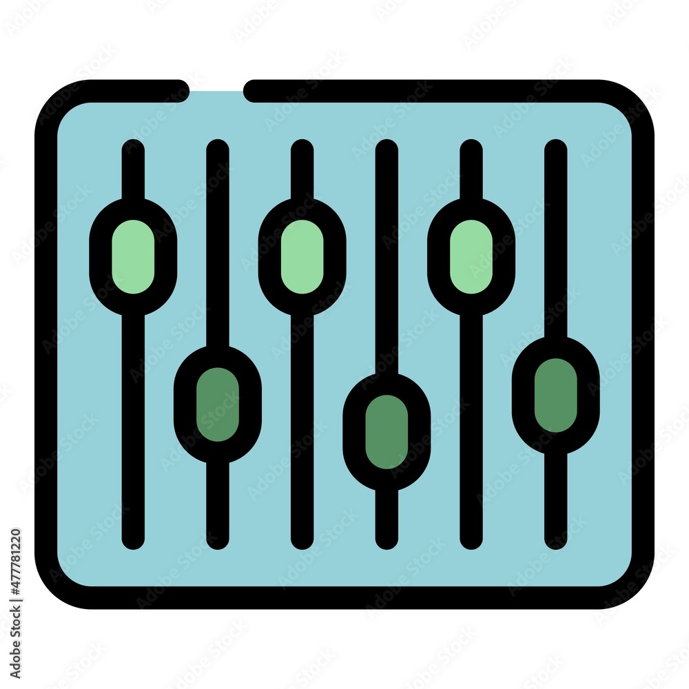 Poster speech equalizer icon. outline speech equalizer vector icon color flat isolated