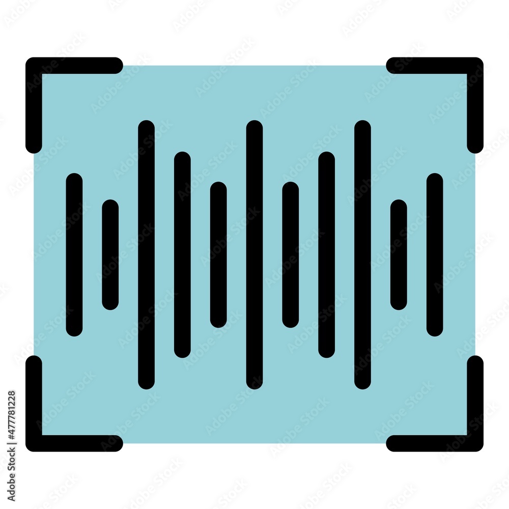 Poster sound wave icon. outline sound wave vector icon color flat isolated