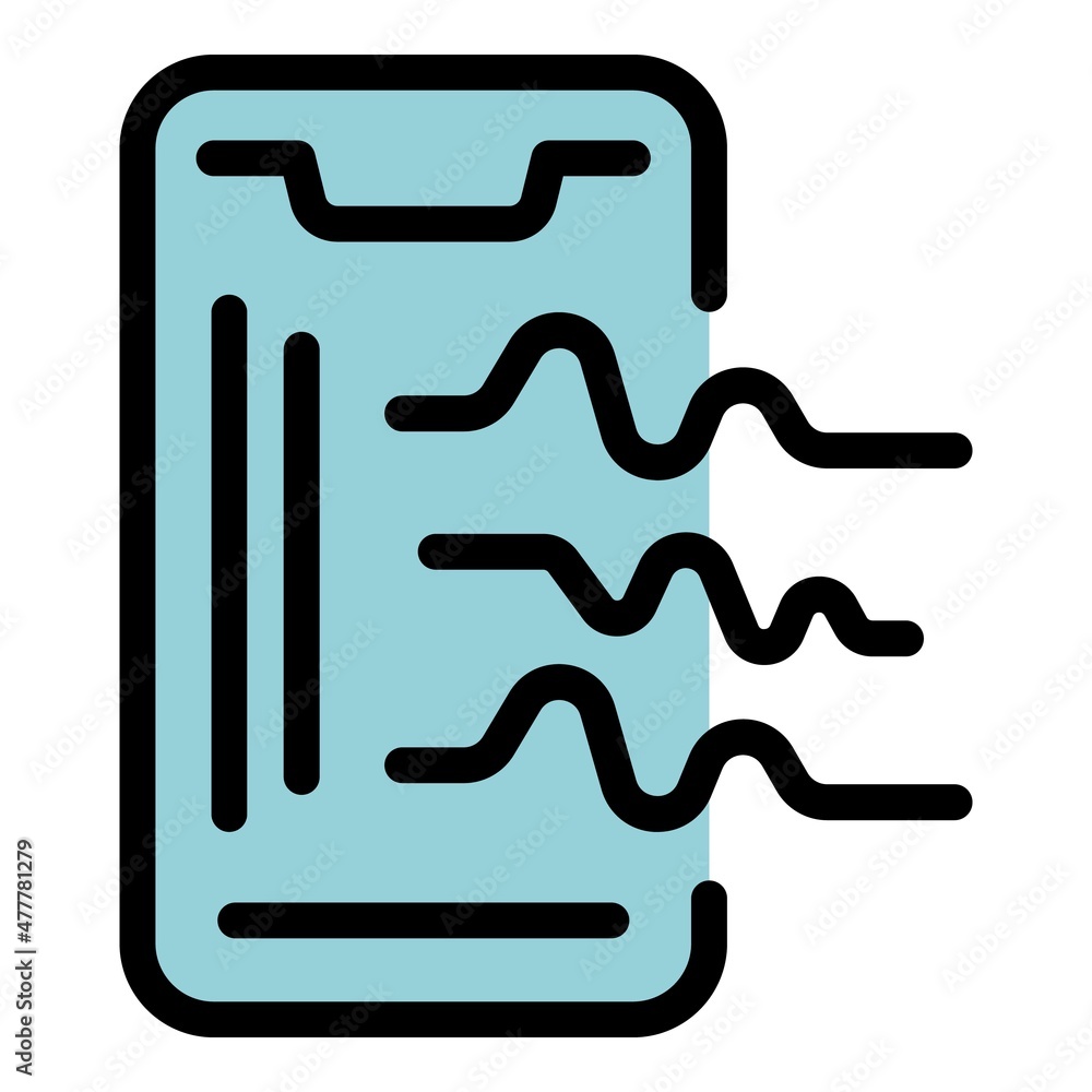 Poster device speech recognition icon. outline device speech recognition vector icon color flat isolated