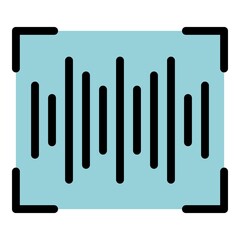 Sound wave icon. Outline sound wave vector icon color flat isolated