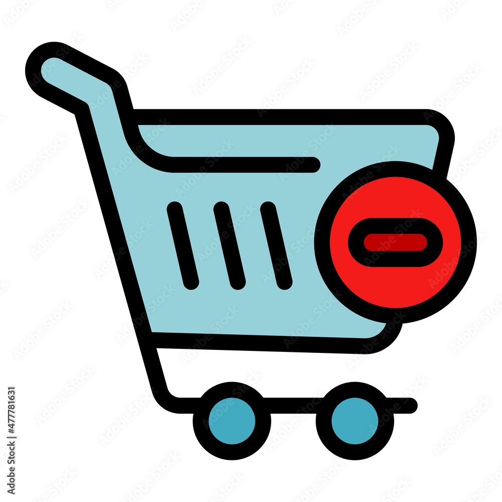 Poster remove from cart icon. outline remove from cart vector icon color flat isolated